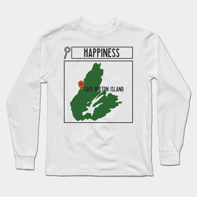 SEARCH FOR HAPPINESS IN CAPE BRETON Long Sleeve T-Shirt by SALTY TEES & CO.